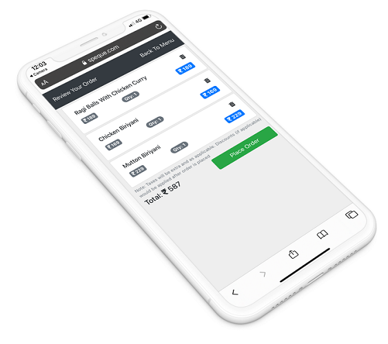 SpeQue Contact less Dining Support